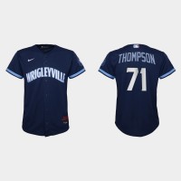 Chicago Chicago Cubs #71 Keegan Thompson Youth Nike 2021 City Connect Navy MLB Jersey