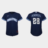 Chicago Chicago Cubs #28 Kyle Hendricks Youth Nike 2021 City Connect Navy MLB Jersey