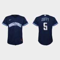 Chicago Chicago Cubs #5 Matt Duffy Youth Nike 2021 City Connect Navy MLB Jersey