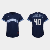 Chicago Chicago Cubs #40 Rick Sutcliffe Youth Nike 2021 City Connect Navy MLB Jersey