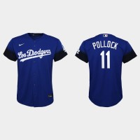 Los Angeles Los Angeles Dodgers #11 A.J. Pollock Nike Youth 2021 City Connect MLB Jersey Royal