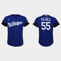 Los Angeles Los Angeles Dodgers #55 Albert Pujols Nike Youth 2021 City Connect MLB Jersey Royal