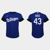 Los Angeles Los Angeles Dodgers #43 Edwin Rios Nike Youth 2021 City Connect MLB Jersey Royal