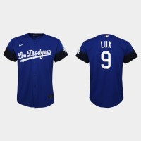 Los Angeles Los Angeles Dodgers #9 Gavin Lux Nike Youth 2021 City Connect MLB Jersey Royal