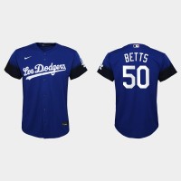 Los Angeles Los Angeles Dodgers #50 Mookie Betts Nike Youth 2021 City Connect MLB Jersey Royal