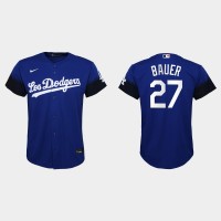 Los Angeles Los Angeles Dodgers #27 Trevor Bauer Nike Youth 2021 City Connect MLB Jersey Royal