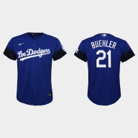 Los Angeles Los Angeles Dodgers #21 Walker Buehler Nike Youth 2021 City Connect MLB Jersey Royal