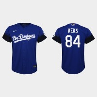 Los Angeles Los Angeles Dodgers #84 Zach Reks Nike Youth 2021 City Connect MLB Jersey Royal