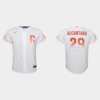 San Francisco San Francisco Giants #29 Arismendy Alcantara Youth 2021 City Connect White Jersey