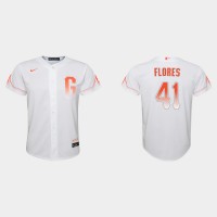 San Francisco San Francisco Giants #41 Wilmer Flores Youth 2021 City Connect White Jersey