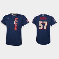Cleveland Cleveland Guardians #57 Shane Bieber Youth 2021 Mlb All Star Game Navy Jersey