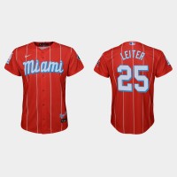 Miami Miami Marlins #25 Al Leiter Youth Nike 2021 City Connect Authentic MLB Jersey Red