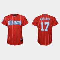 Miami Miami Marlins #17 Chad Wallach Youth Nike 2021 City Connect Authentic MLB Jersey Red