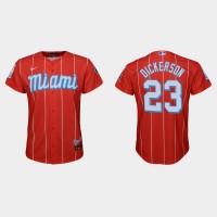 Miami Miami Marlins #23 Corey Dickerson Youth Nike 2021 City Connect Authentic MLB Jersey Red