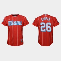 Miami Miami Marlins #26 Garrett Cooper Youth Nike 2021 City Connect Authentic MLB Jersey Red