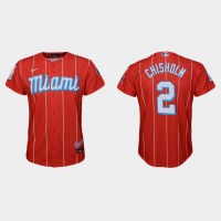 Miami Miami Marlins #2 Jazz Chisholm Jr. Youth Nike 2021 City Connect Authentic MLB Jersey Red