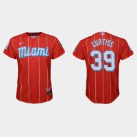 Miami Miami Marlins #39 John Curtiss Youth Nike 2021 City Connect Authentic MLB Jersey Red