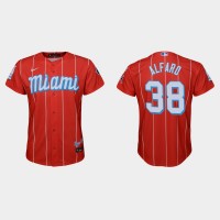 Miami Miami Marlins #38 Jorge Alfaro Youth Nike 2021 City Connect Authentic MLB Jersey Red
