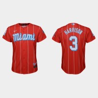 Miami Miami Marlins #3 Monte Harrison Youth Nike 2021 City Connect Authentic MLB Jersey Red