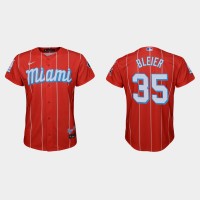 Miami Miami Marlins #35 Richard Bleier Youth Nike 2021 City Connect Authentic MLB Jersey Red
