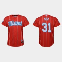 Miami Miami Marlins #31 Robb Nen Youth Nike 2021 City Connect Authentic MLB Jersey Red