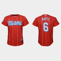 Miami Miami Marlins #6 Starling Marte Youth Nike 2021 City Connect Authentic MLB Jersey Red