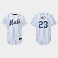 New York New York Mets #23 Javier Baez Youth Nike White Home MLB Jersey
