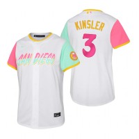 San Diego San Diego Padres #3 Ian Kinsler 2022 City Connect Youth Nike Games Jersey - White