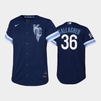 Kansas City Kansas City Royals #36 Cam Gallagher Youth Replica 2022 City Connect Navy Jersey