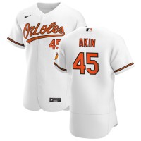 Baltimore Baltimore Orioles #45 Keegan Akin Men's Nike White Home 2020 Authentic Player MLB Jersey