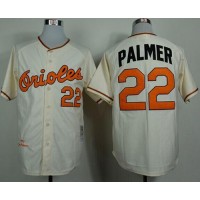 Mitchell And Ness 1989 Baltimore Orioles #22 Jim Palmer Cream Throwback Stitched MLB Jersey