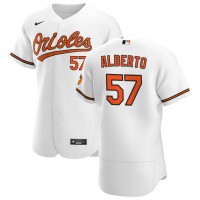 Baltimore Baltimore Orioles #57 Hanser Alberto Men's Nike White Home 2020 Authentic Player MLB Jersey
