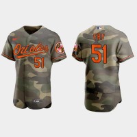 Baltimore Baltimore Orioles #51 Paul Fry Men's Nike 2021 Armed Forces Day Authentic MLB Jersey -Camo