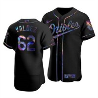 Baltimore Baltimore Orioles #62 Cesar Valdez Men's Nike Iridescent Holographic Collection MLB Jersey - Black