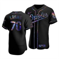Baltimore Baltimore Orioles #70 Travis Lakins Men's Nike Iridescent Holographic Collection MLB Jersey - Black