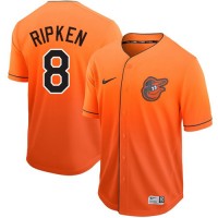 Nike Baltimore Orioles #8 Cal Ripken Orange Fade Authentic Stitched MLB Jersey