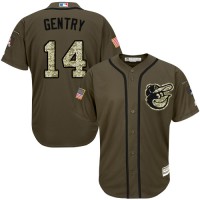 Baltimore Orioles #14 Craig Gentry Green Salute to Service Stitched MLB Jersey