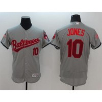 Baltimore Orioles #10 Adam Jones Grey Fashion Stars & Stripes Flexbase Authentic Stitched MLB Jersey