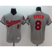 Baltimore Orioles #8 Cal Ripken Grey Fashion Stars & Stripes Flexbase Authentic Stitched MLB Jersey