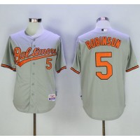 Baltimore Orioles #5 Brooks Robinson Grey Cool Base Stitched MLB Jersey