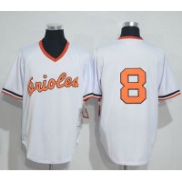 Mitchell And Ness 1985 Baltimore Orioles #8 Cal Ripken White Throwback Stitched MLB Jersey
