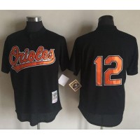 Mitchell And Ness 1997 Baltimore Orioles #12 Roberto Alomar Black Throwback Stitched MLB Jersey