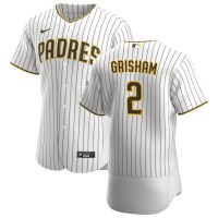 San Diego San Diego Padres #2 Trent Grisham Men's Nike White Brown Home 2020 Authentic Player Jersey
