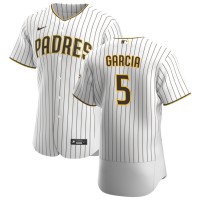 San Diego San Diego Padres #5 Greg Garcia Men's Nike White Brown Home 2020 Authentic Player Jersey
