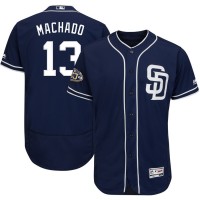 San Diego San Diego Padres #13 Manny Machado Majestic Flex Base Authentic Stitched MLB Jersey Navy