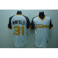 Mitchell and Ness San Diego Padres #31 Dave Winfield Stitched White Throwback MLB Jersey