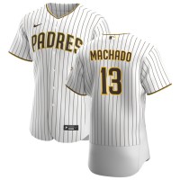 San Diego San Diego Padres #13 Manny Machado Men's Nike White Brown Home 2020 Authentic Player Jersey