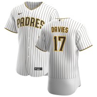 San Diego San Diego Padres #17 Zach Davies Men's Nike White Brown Home 2020 Authentic Player Jersey