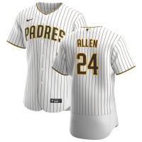 San Diego San Diego Padres #24 Greg Allen Men's Nike White Brown Home 2020 Authentic Player Jersey