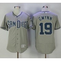 San Diego Padres #19 Tony Gwynn Grey Flexbase Authentic Collection Stitched MLB Jersey